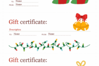 Holiday Gift Certificates (Christmas Spirit Design, 3 Per Page) in Fresh Homemade Christmas Gift Certificates Templates