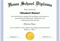 Homeschool Diploma Template in Free School Certificate Templates