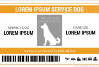 Horizontal & Vertical Design Id Card Templates regarding Service Dog Certificate Template Free 7 Designs