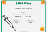 I Was Brave Shot Printable Certificate | Vacation Bible intended for Fresh Bravery Award Certificate Templates