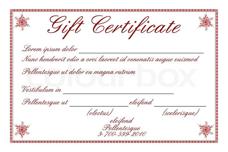 Illustration Of Gift Certificate On  | Stock Vector within Best Magazine Subscription Gift Certificate Template