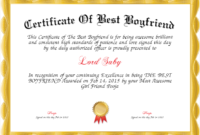Image Result For Love Certificate | Best Boyfriend, Award pertaining to New Best Boyfriend Certificate Template