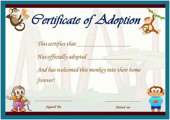 Image Result For Stuffed Animal Adoption Certificate for New Stuffed Animal Adoption Certificate Template Free