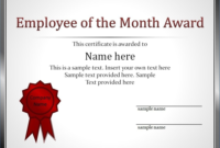 Impressive Employee Of The Month Award And Certificate intended for Fresh Manager Of The Month Certificate Template