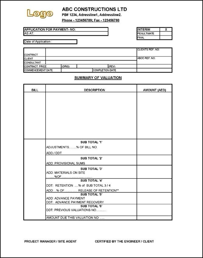 Interim Payment Certificate Sample | Certificate Templates throughout Fresh Construction Payment Certificate Template