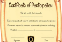 International Conference Certificate Templates (4 for Quality International Conference Certificate Templates