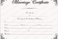 Intimacy Marriage Certificate Template – For Word in Certificate Of Marriage Template