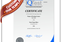 Iq Certificate Template (1) - Templates Example | Templates with Iq Certificate Template