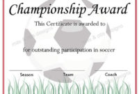 Items Similar To Soccer Championship Award Certificate On for Unique Certificate Of Championship