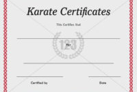 Karate Certificate Templates Free And Premium for New Karate Certificate Template