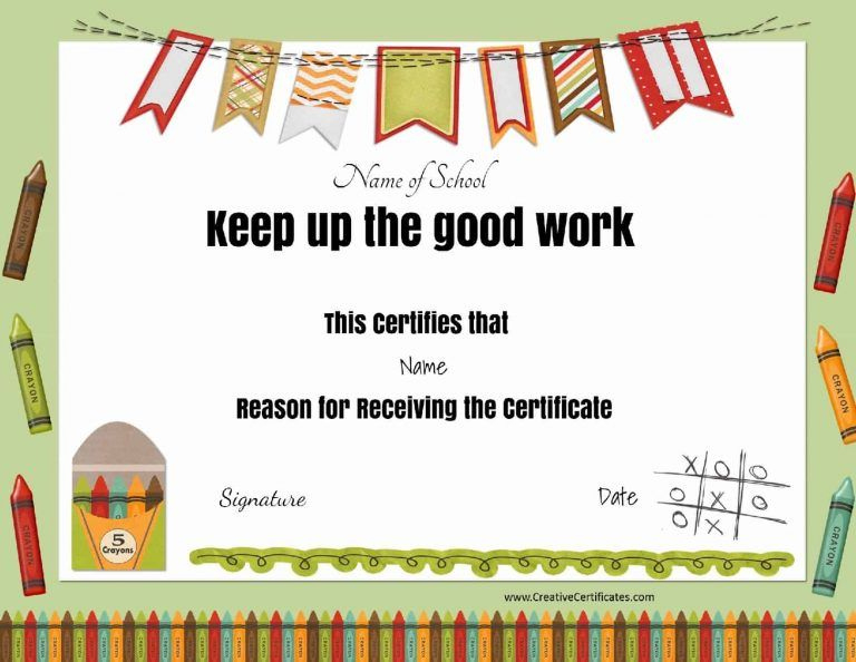 Keep Up The Good Work | Teacher Awards, School Certificates inside Great Work Certificate Template