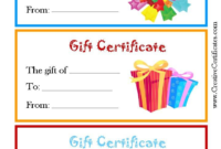 Kids Gift Certificate Template (3) – Templates Example throughout Quality Kids Gift Certificate Template