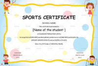 Kids Sports Participation Certificate Template | Certificate throughout Fresh Sports Day Certificate Templates