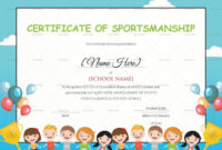 Kids Sportsmanship Certificate Template Within Children'S within Sportsmanship Certificate Template