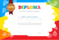 Kids Summer Camp Diploma Or Certificate Template – Stock throughout Fresh Summer Camp Certificate Template