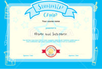 Kids Summer Camp Document Certificate Template – Stock with Summer Camp Certificate Template