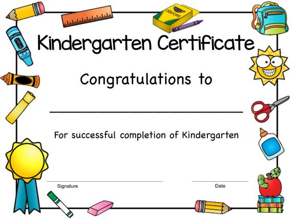 Kindergarten Certificate, Kindergarten Award, Kindergarten Completion,  Kindergarten Graduation Certificate, Printable, Instant Download throughout Kindergarten Certificate Of Completion Free