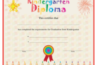Kindergarten Diploma Certificate Template Download Printable in Kindergarten Graduation Certificate Printable