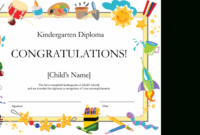 Kindergarten Diploma Certificate with Kindergarten Completion Certificate Templates