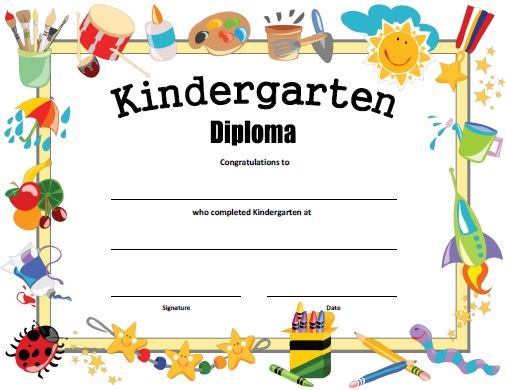 Kindergarten Diploma - Free Printable - Allfreeprintable in Kindergarten Certificate Of Completion Free