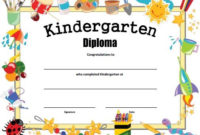 Kindergarten Diploma – Free Printable | Kindergarten for New Printable Kindergarten Diploma Certificate