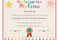 Kindergarten Diploma Printable Certificate pertaining to Printable Kindergarten Diploma Certificate