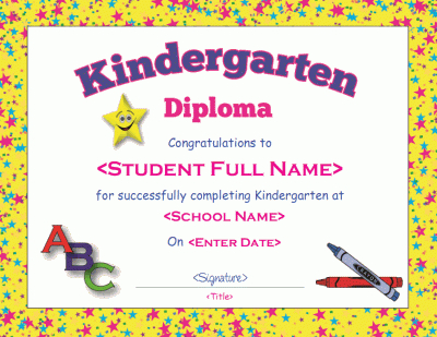 Kindergarten Diploma Template regarding New Kindergarten Completion Certificate Templates