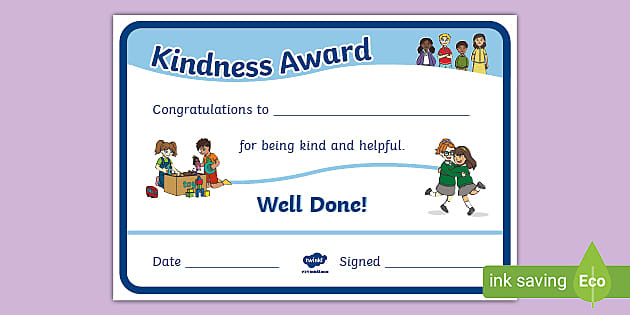Kindness Award Certificate throughout Quality Kindness Certificate Template 7 New Ideas Free