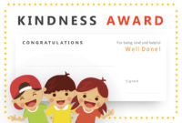 Kindness Award Powerpoint Certificate – Pslides inside Unique Certificate Of Kindness Template Editable Free