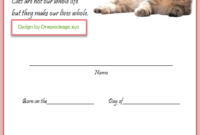 Kitten Birth Certificate Template For 2020 (Version 2) In within Unique Kitten Birth Certificate Template