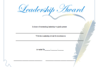 Leadership Award Certificate Printable Certificate regarding Best Leadership Award Certificate Template