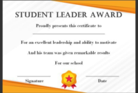 Leadership Award Certificate Template (7) – Templates in Best Baby Shower Winner Certificate Template 7 Ideas