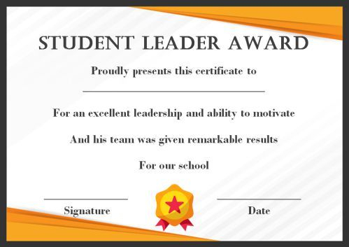 Leadership Award Certificate Template (7) - Templates with regard to Leadership Award Certificate Template