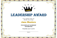 Leadership Award Templates | Certificate Template Downloads intended for Leadership Award Certificate Templates