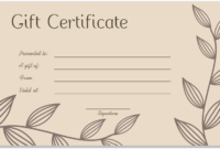 Leafy-Art-Gift-Certificate-Template-Word | Free Gift pertaining to Spa Day Gift Certificate Template