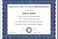 Life Membership Certificate Templates (3) – Templates intended for Unique Life Membership Certificate Templates
