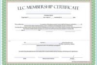 Llc Membership Certificate Template (8) | Professional with regard to Llc Membership Certificate Template