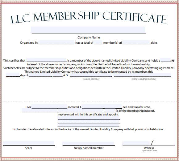 Llc Membership Certificate Template Word (1) - Templates for Llc Membership Certificate Template Word
