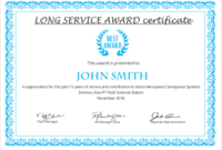Long Service Certificate Template Sample (7) | Professional in Long Service Award Certificate Templates