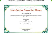 Long Service Certificate Template Sample | Certificate within Quality Long Service Certificate Template Sample