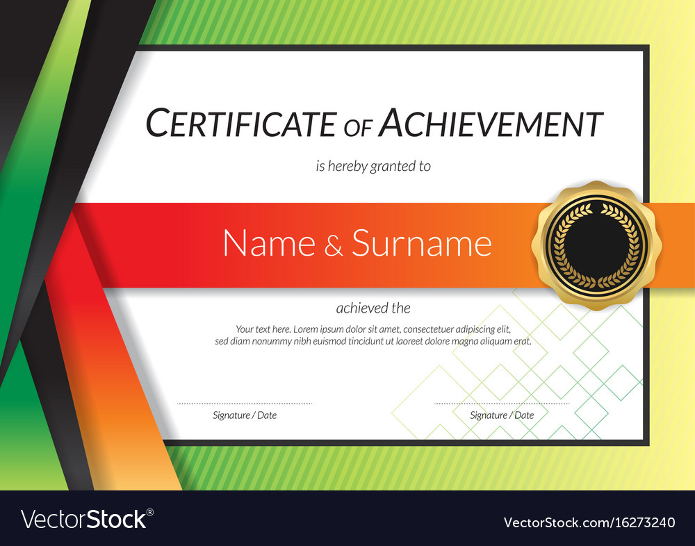 Luxury Certificate Template With Elegant Border Vector Image with High Resolution Certificate Template