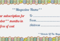 Magazine Subscription Gift Certificate Template (1 regarding Magazine Subscription Gift Certificate Template