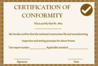 Manufacturing Certificate Of Conformance Templates | Free with Certificate Of Manufacture Template