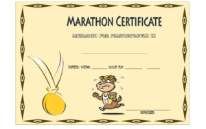 Marathon Participation Certificate Template Free 4 inside Unique Marathon Certificate Template 7 Fun Run Designs