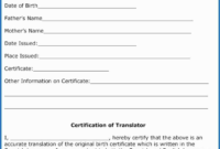 Marriage Certificate Translation From Spanish To English with Birth Certificate Translation Template
