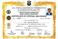 Martial Art Certificate Templates ~ Addictionary with Karate Certificate Template