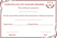 Master Degree Diploma Certificate Templates | Degree throughout Best Masters Degree Certificate Template