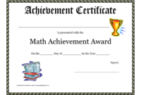 Math Achievement Award Printable Certificate Pdf Math within Fresh 10 Science Fair Winner Certificate Template Ideas