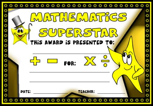 Math Awards Certificates intended for Math Achievement Certificate Printable