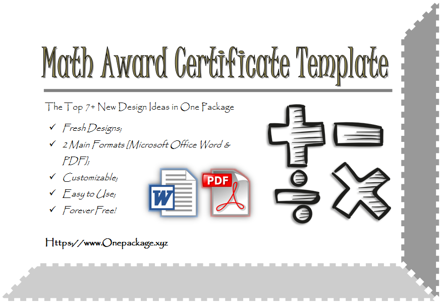 Math Certificate Free Template | Certificate Templates pertaining to Fresh Math Certificate Template 7 Excellence Award